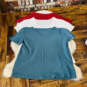 SHEIN Short Sleeve Tees - Red, White, and Blue